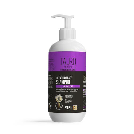 Зволожуючий шампунь для котів та собак TAURO PRO LINE Ultra Natural Care Intense Hydrate Shampoo 400 мл
