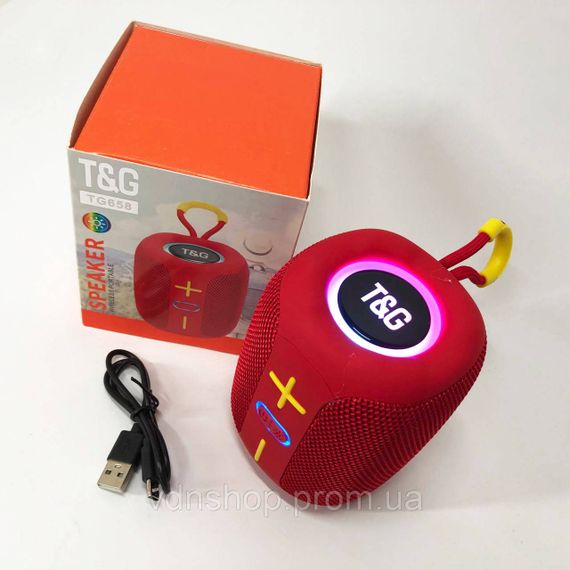 Портативна колонка bluetooth з AUX входом TG658, Bluetooth колонка з різнокольоровим підсвічуванням XG-35 | Зображення 8