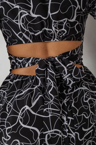 Платье софт с принтом, цвет черный, 230R1010-5 | Зображення 5