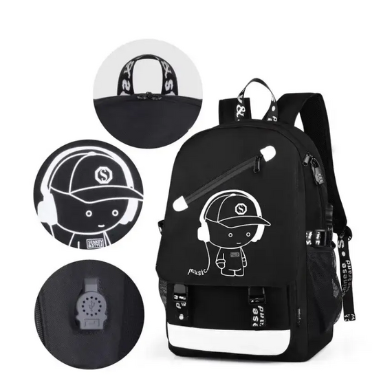 Рюкзак шкільний міський "Music", Водостійкий розумний повсякденний рюкзак з Led-підсвіткою | Зображення 4