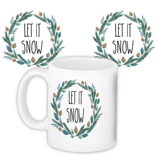 Кружка с принтом Let it snow 330 мл (KR_22NG026)