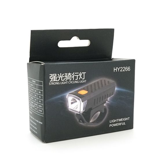 Фонарик велосипедный HY-2266.3 режима,встроенный аккум,USB кабель,BOX | Зображення 1
