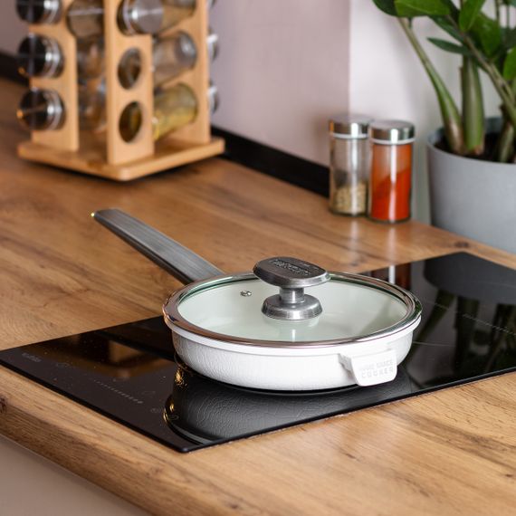 Алюмінієва сковорода з керамічним покриттям антипригарним 1 л Ø 20 см біла MGC | Зображення 5