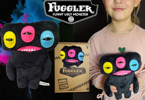 Мягкая игрушка Фуглер Fuggler Funny Ugly Monster чёрный монстр с тремя глазами Misfits Edition
