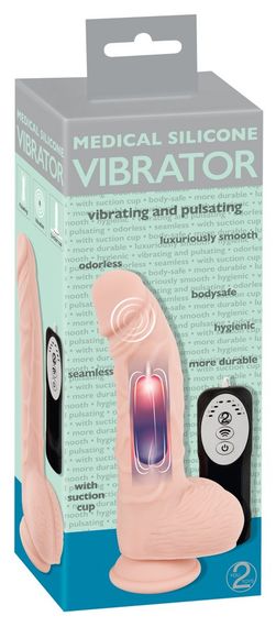 Вибратор на присоске Medical Silicone Pulsating Vib sexstyle | Зображення 2