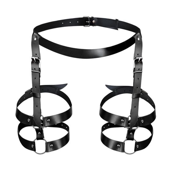 Гартери на ноги Art of Sex Melani Leather garters Чорні L/XL/2XL | Зображення 2