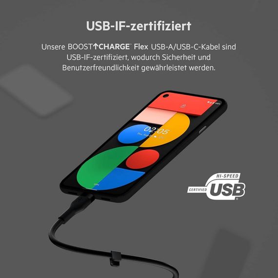 Дата кабель USB 2.0 AM to Type-C 3.0m 15W Black Belkin (CAB008BT3MBK) | Зображення 1