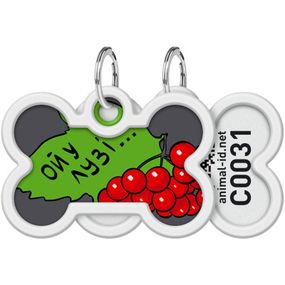 Адресник для животных WAUDOG Smart ID с QR паспортом "Калина", кость 40х28 мм (0640-0228)