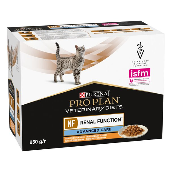 Вологий лікувальний корм Purina Pro Plan VeterinaryDiets NF Renal для кішок при хворобах нирок з куркою 30шт*85г | Зображення 2