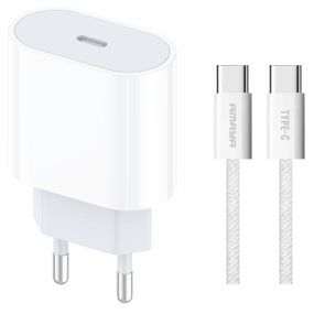 МЗП Amaya E69S PD35W (1USB-C) + кабель Type-C to Type-C White