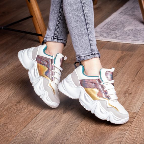 Кроссовки женские Fashion Frasier 2126 38 размер 245 см Бежевый | Зображення 4