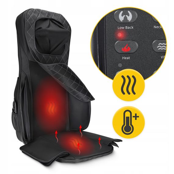 Масажна накидка 4FIZJO Shiatsu багатофункціональна, з підігрівом Black (P-5905973403528) | Зображення 7