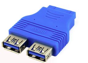 Переходник USB 3.0 для материнской платы, 20pin to 2 port USB 3.0, Пакет