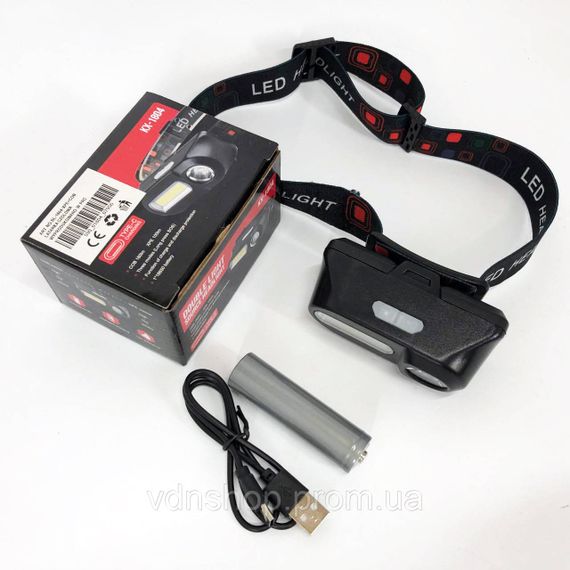 Налобний світильник для точних робіт 1804-XPE+COB, Ліхтар на лоб для риболовлі Police AW-89