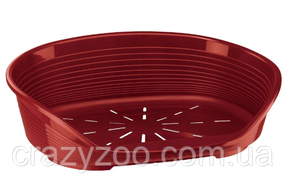 Пластиковый лежак для собак и котов Ferplast Siesta Deluxe 6 бордовый 70.5х52х23.5 см 70206929
