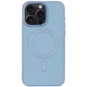 Кожаный чехол Bonbon Leather Metal Style with MagSafe для Apple iPhone 12 Pro Max (6.7") Голубой / Mist blue