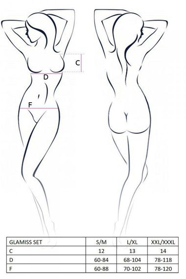 Комплект білизни Passion Exclusive GLAMISS SET L/XL, black Sex Aura | Зображення 4