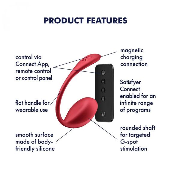 Смарт-віброяйце Satisfyer Shiny Petal Connect App, керування зі смартфона, пульт ДК | Зображення 3