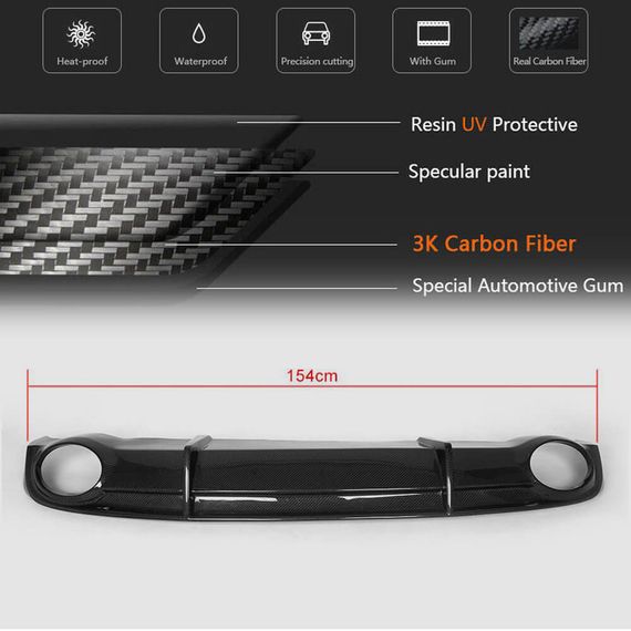 Дифузор заднього бампера V3 (для S-Line, 2010-2014, Карбон) для Ауди A7 рр | Зображення 4
