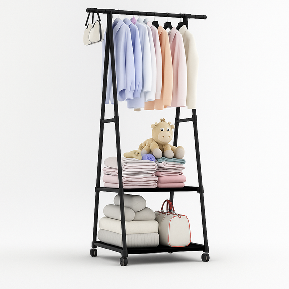 Передвижная напольная вешалка для одежды THE NEW COAT RACK Черный | Зображення 1