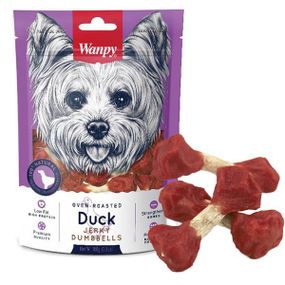 Wanpy Duck Jerky Dumbbells ванпи кость-гантель с вяленой уткой лакомство для собак 0.1кг