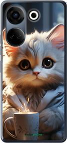 Чохол на Tecno Camon 20 Pro Білий кіт "5646u-3100-2448"