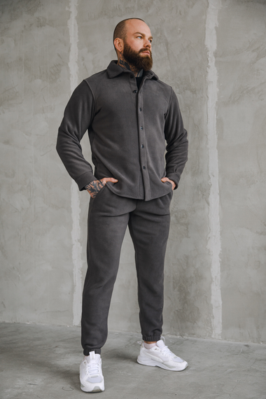 Костюм плюш Пуговица графит S | Зображення 1