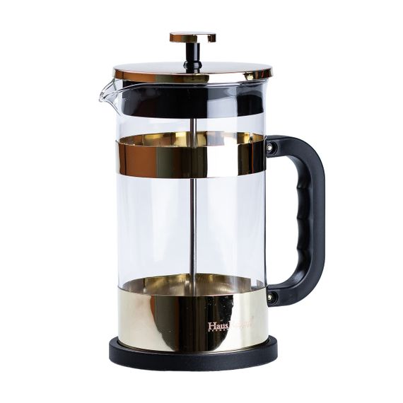 Заварник для чая 1 литр с френч прессом стеклянный Золотой HP33538GL