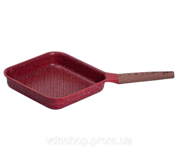 Сковорода-гриль алюминиевая, квадратная, 2,5 л, с антипригарным покрытием, 24 см MGC Red HP-4-443R | Зображення 3