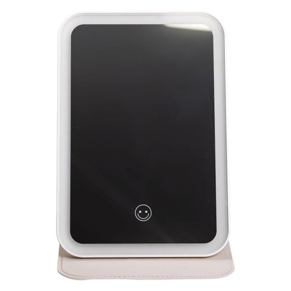 Дзеркало з лед підсвічуванням настільне складне 19.5х13.5 см косметичне для макіяжу Зелене HP-10-8AGR