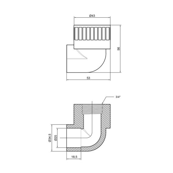 Уголок PPR Thermo Alliance 25х3/4" ВР | Зображення 1