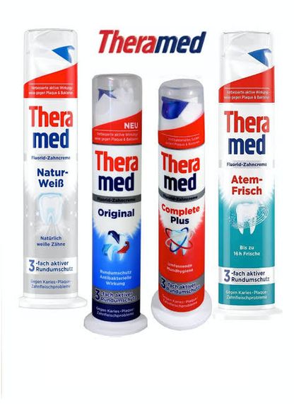 Зубная паста с дозатором Theramed Natur-Weiß (Естественная белизна), 100 мл | Зображення 1