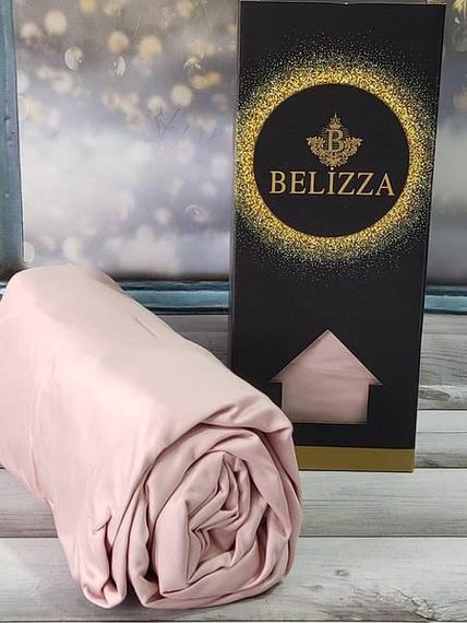 Простынь на резинке с наволочками Belizza Pembe 160х200см Сатин