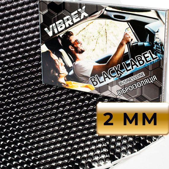Віброзоляція преміум Vibrex Black Label 2мм шумоізоляція обезшумка високоефективна шумоізоляція авто.