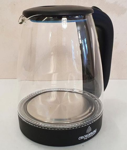 Скляний електричний чайник Crownberg CB-9410 із підсвічуванням 1,8 л Чорний | Зображення 3