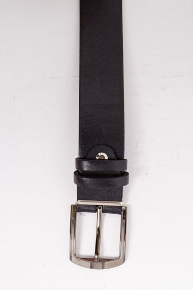 Чорний чоловічий ремінь, з еко-шкіри з класичною пряжкою, 196RL35U1W80 | Зображення 1