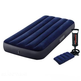 Надувной матрас с подушкой и насосом Intex Classic Downy Airbed 191х76х25см