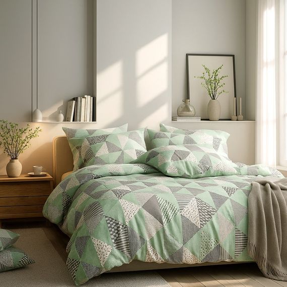 Пододеяльник SoundSleep Abstract Магия ощущений бязь 160х220 см зеленый (2800004889483) | Зображення 3