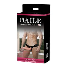 Страпон порожнистий (фалопротез) з вібрацією Baile Vibrating Strap On, беж, 19 × 4 см Sex Aura