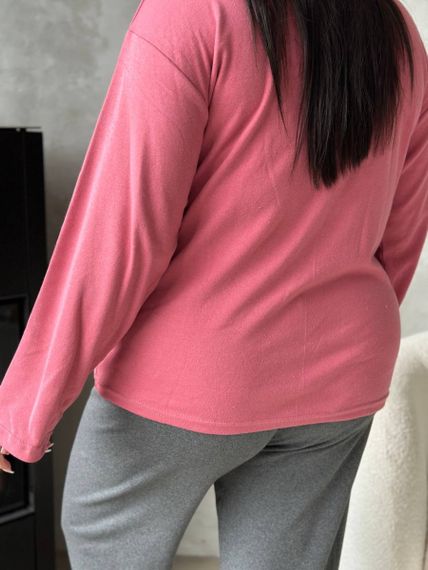 Рожева м'яка піжамка з сердечками PLUS SIZE з мікрофлісу | Зображення 9