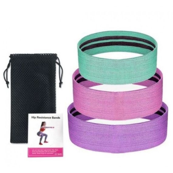 Гумки для фітнесу та спорту WOW LT-003 Набір тканинна стрічка еспандер GT-789 3 шт | Зображення 4