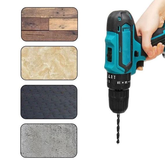 Акумуляторний шуруповерт з набором біт та свердел + 2 акумулятори 24V / Міні дриль-шуруповерт в пластиковому кейсі | Зображення 3