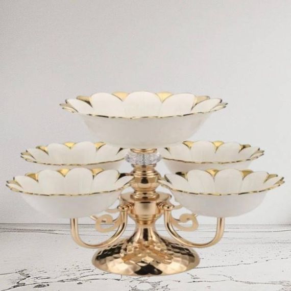 Піднос для фруктів та солодощів (5 тарілок, білі) Fruit tray (1303-5)