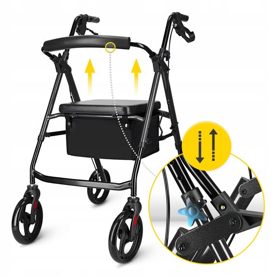 Роллер для ходьби 4FIZJO складний, зі сумкою Black (P-5905973406475) | Зображення 2