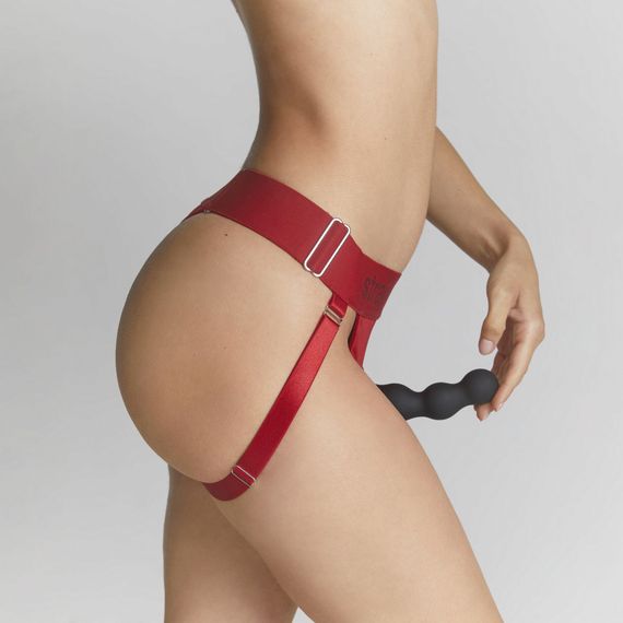 Трусики для страпона Strap-On-Me HARNAIS LINGERIE UNIQUE, One Size, червоні | Зображення 2