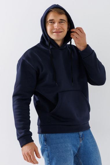 Худі однотонний чоловічий Demos 220 baza 2XL Темно-синій shop (2000990799579) | Зображення 2