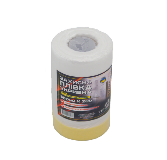 Плівка захисна з малярним скотчем VIROK  550мм х 20м х 1,6мм VR-23V501