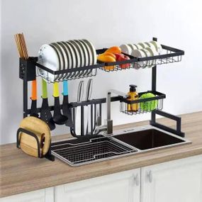 Стелаж кухонний сушарка для посуду метал+пластик Storage Shelf Sink storage rack XL-738