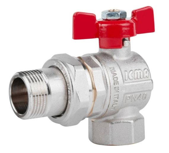 Кран кульовий Icma FAR. ROSSA 3/4" кутовий №361 (87361AE11)
