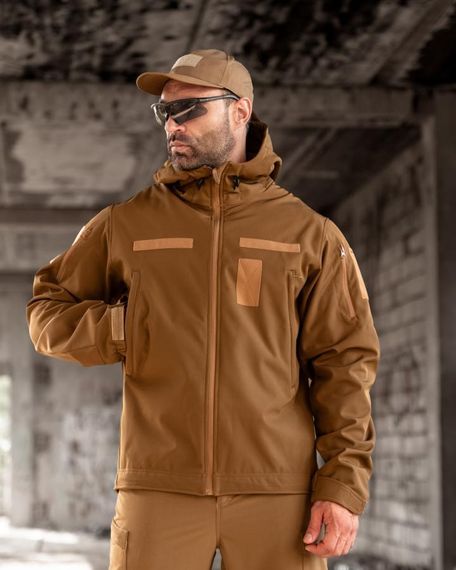 Тактичний костюм Softshell чоловічий комплект для полювання туризму військовий одяг куртка штани бейсболка | Зображення 4